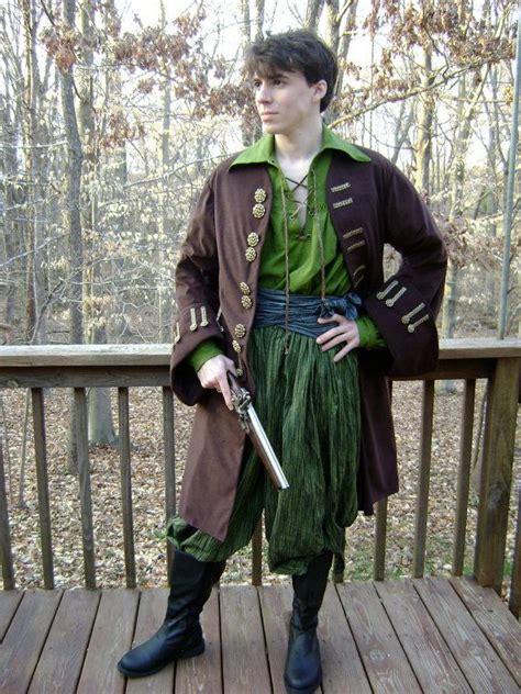 Mens Pirate Privateer Renaissance Costume Reenactment Coat With