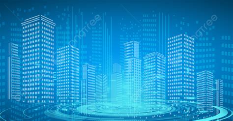 Technology City The Internet City Background Blue City Cool