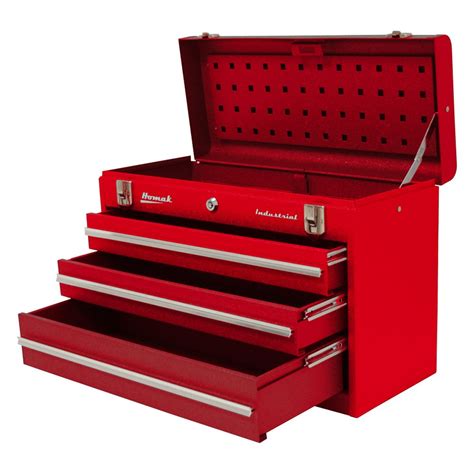 Homak® Rd00203200 3 Drawer Industrial Steel Red Portable Tool Box