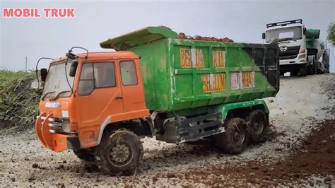 mobil truk rc tronton fuso muat tanah merah miniatur truck tribal