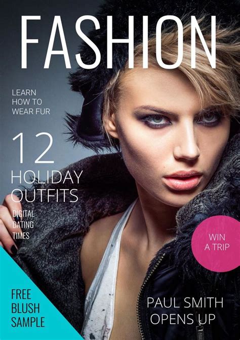 Fashion Magazine Cover Template Portada De Revista Revistas De Moda