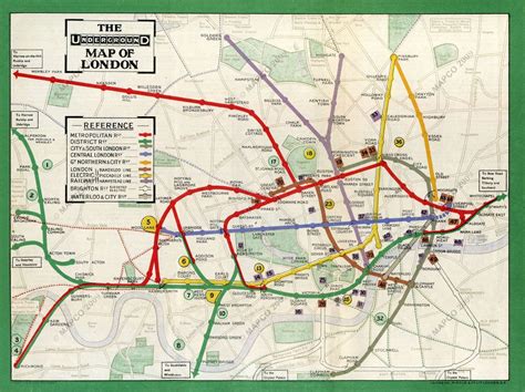 The Underground Map Of London 1911 Underground Map London
