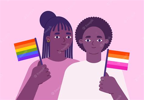 pareja de lesbianas negras celebración del mes del orgullo mujeres con