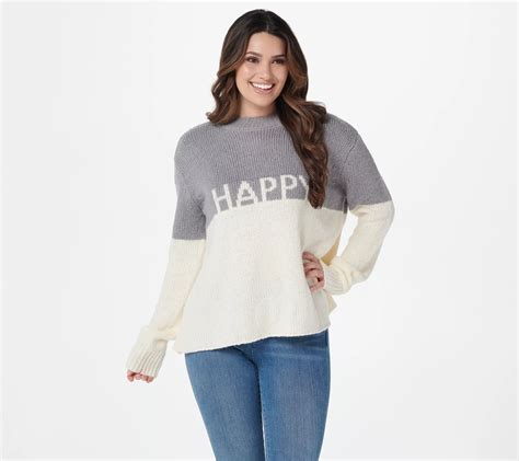 Peace Love World Intarsia Sweater - QVC.com