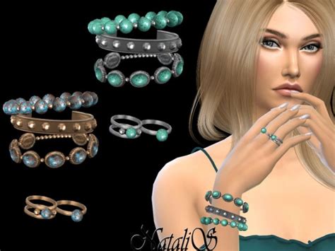 The Sims Resource Boho Bracelet Set With Rings Right By Natalis