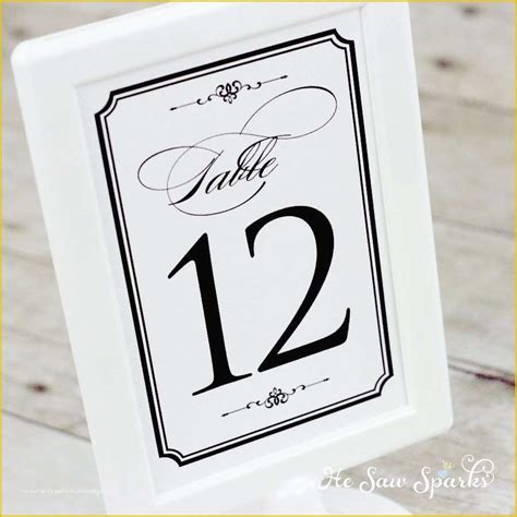 Free Table Number Templates Of 1 20 Table Numbers Diy Printable Classic
