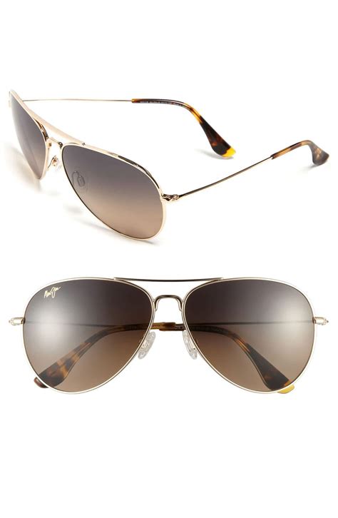 Maui Jim Mavericks 61mm Polarizedplus2 Aviator Sunglasses In Gold Bronze Metallic Lyst