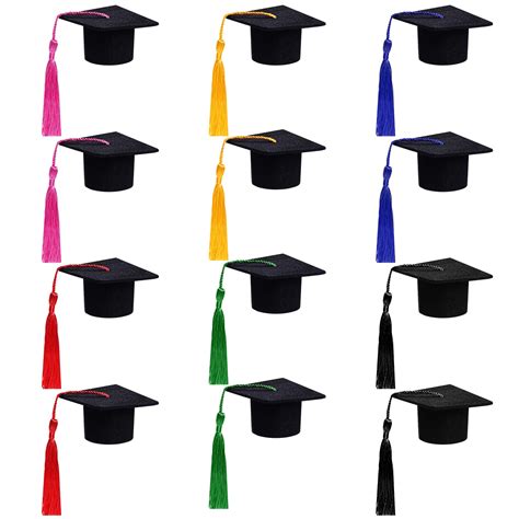 Buy 12pieces Mini Graduation Cap For Crafts Black Felt Graduation Hat