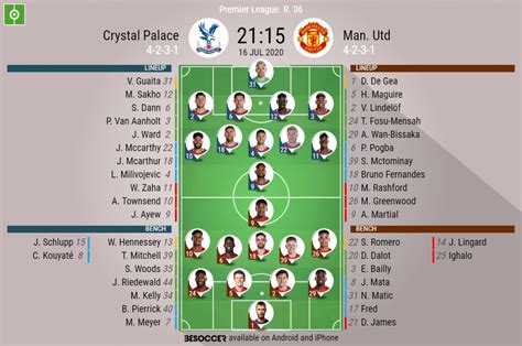 Catch all the upcoming competitions. Crystal Palace v Man. Utd -as it happened - BeSoccer