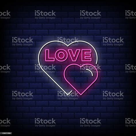 Love Neon Sign Style Text Stock Illustration Download Image Now