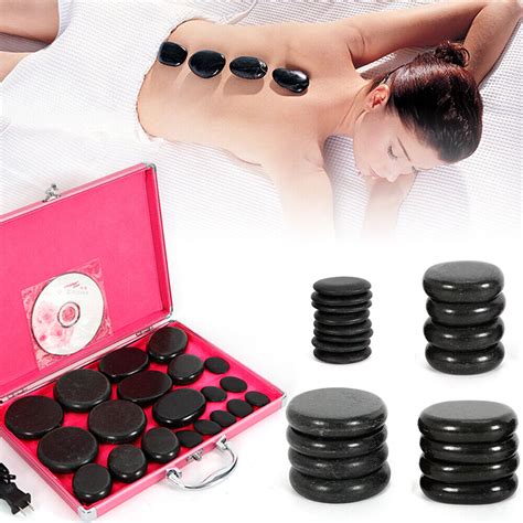 20pc Hot Massage Stone Basalt Stones Set Rock Spa Oiled Massage Box Kit Heater Ebay