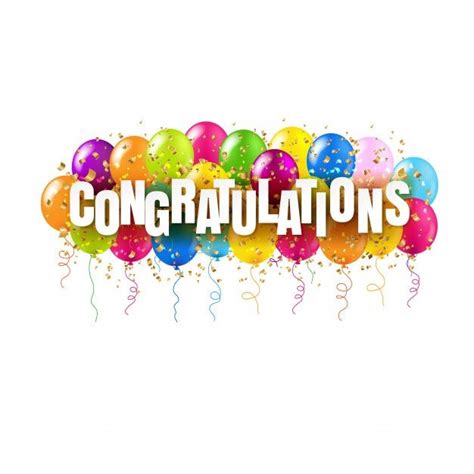 Congratulations Card And Colorful Balloo Premium Vector Freepik
