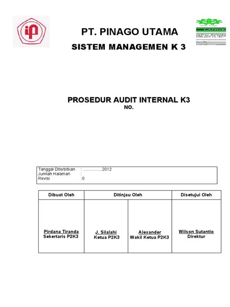 Pinago Prosedur Audit Internal K3 Pdf