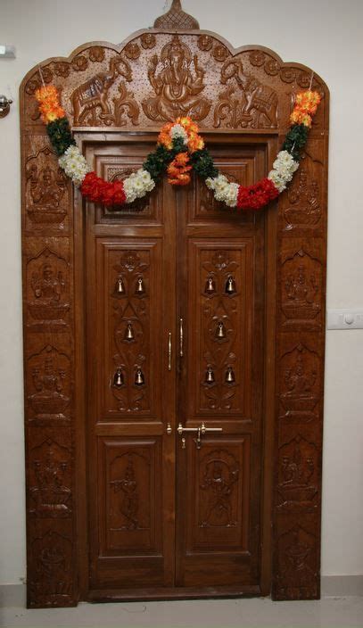 Pooja Room Door Designs With Glass And Wood