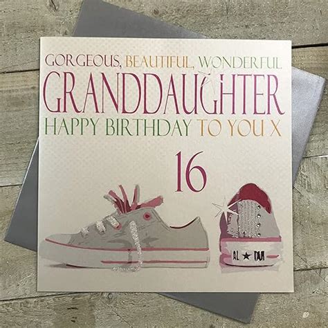 White Cotton Cards Large Gorgeous Beautiful Wonderful Granddaughter Happy Handmade Th