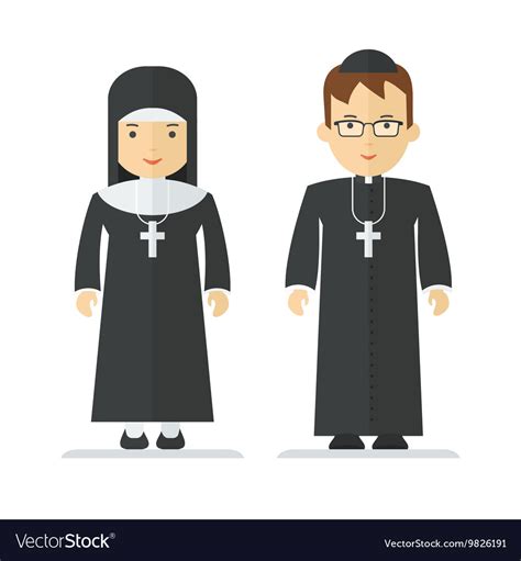 Catholic Priest And Nun Royalty Free Vector Image