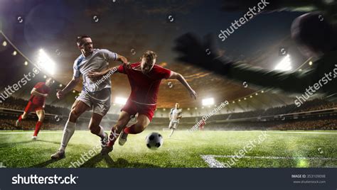 Palantir Stock Photo Soccer Players In Action On The Sunset Stadium