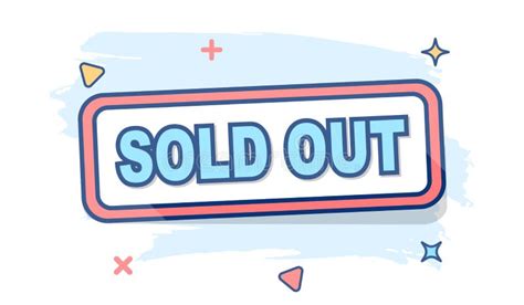 Cartoon Sold Out Stamp Icon In Comic Style Sell Banner Illustration
