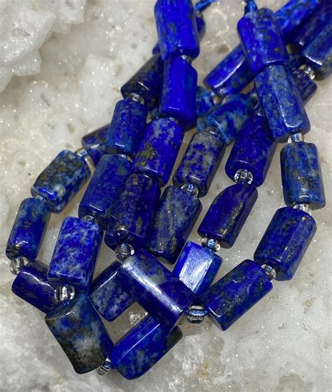 Lapis Lazuli Faceted Cylinder 10 X 6 Mm Etsy