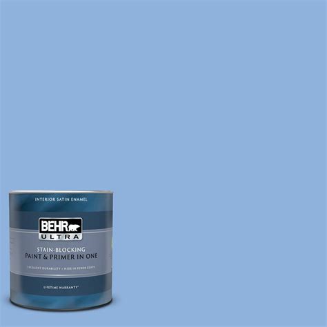 Behr Ultra 1 Qt 580b 5 Cornflower Blue Satin Enamel Interior Paint