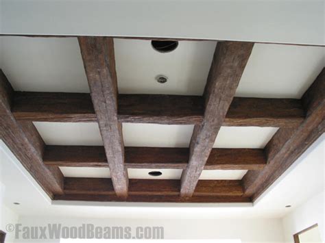 I really love to make over all kinds of junk i drag home, but ceilings? Coffered Faux Beam Ceiling - Rustic - Living Room - New ...