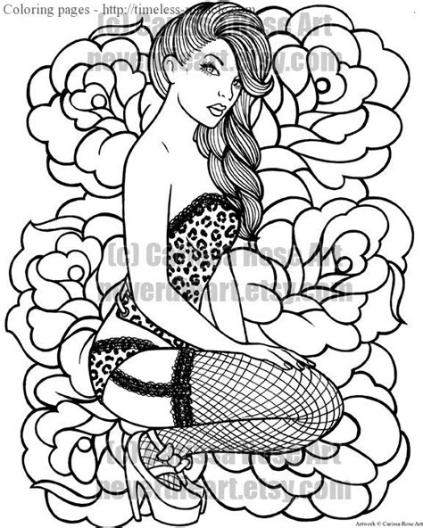 Pin Up Girl Coloring Pages Timeless