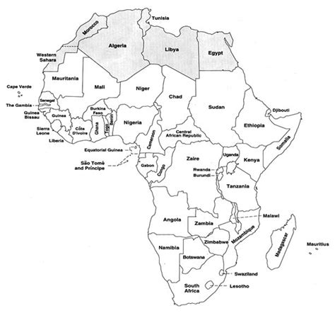 Atlas Blank Map Sub Saharan Africa