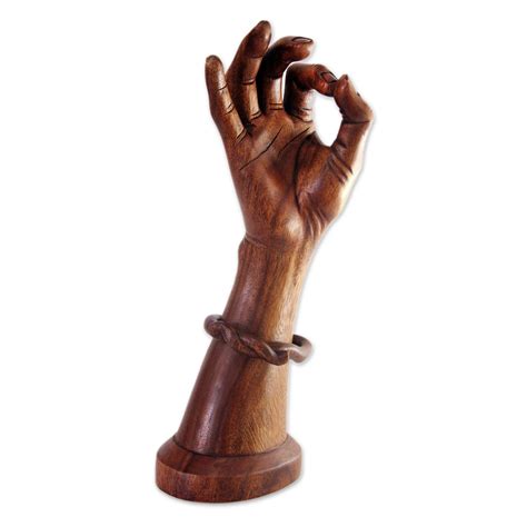 Unicef Market Hand Carved Wooden Hand Sculpture Energy