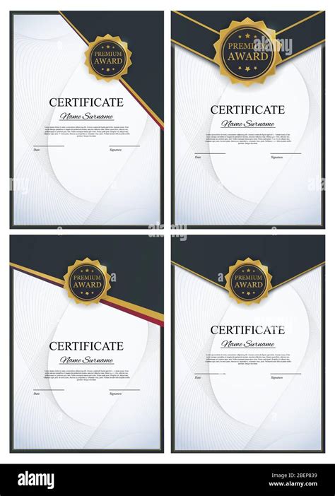 Certificate Template Background Collection Set Award Diploma Design