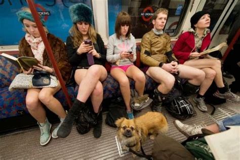 Photos Commuters Go Trouserless On London Tube For International No