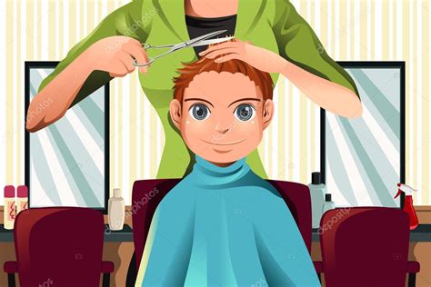 Boy Getting A Haircut — Stock Vector © Artisticco 8181269