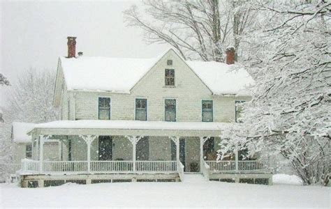 The Joy Of Newly Fallen Snow On An Old Farmhouse Farmhouse Exterior