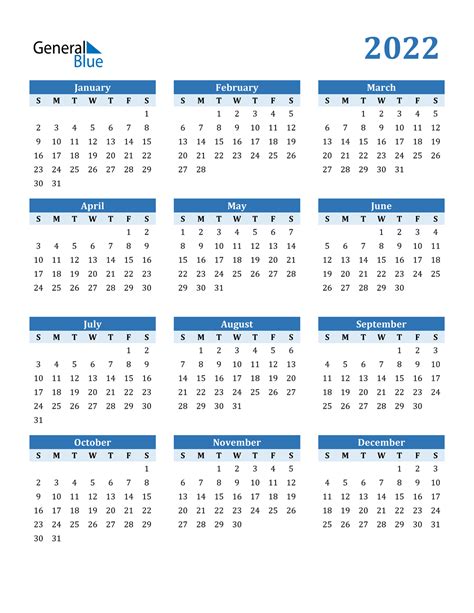 2022 Calendar Printable Uk Blue Printable Calendars 2022 Images