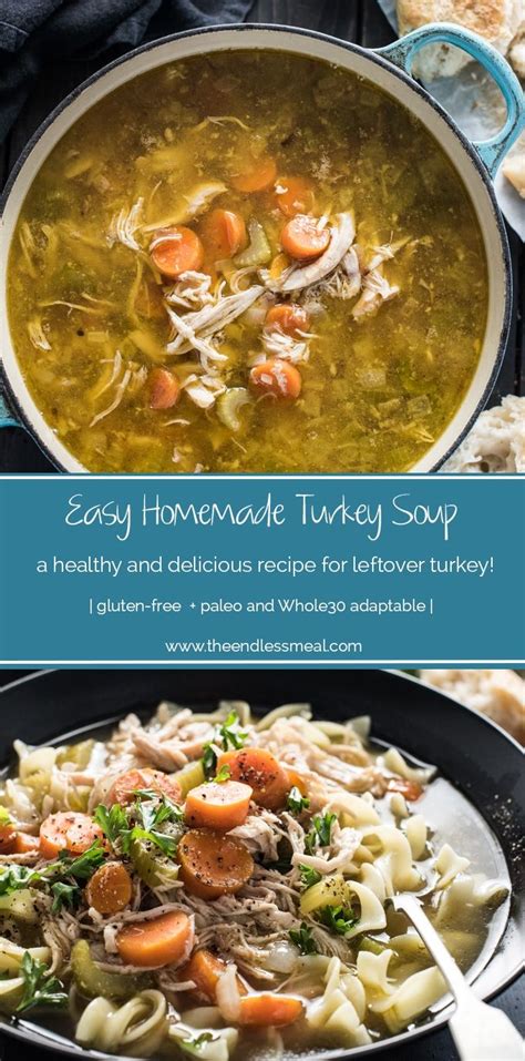 It also works with leftover chicken, if that's what you have on hand. Easy Homemade Turkey Soup | Recipe | Turkey soup, Homemade ...