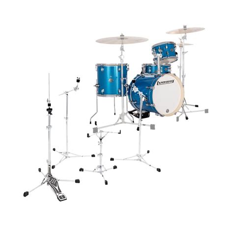 Ludwig Breakbeats 16 Drum Kit Wflat Base Hardware Blue Sparkle At