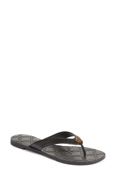 Tory Burch Monroe Flat Thong Sandal In Navy Modesens