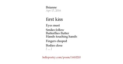 First Kiss By Brianne Hello Poetry