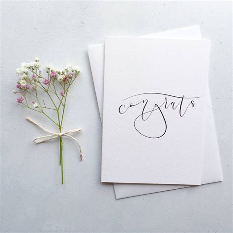 Congrats Modern Calligraphy Card By Eleri Haf Designs Calligraphy