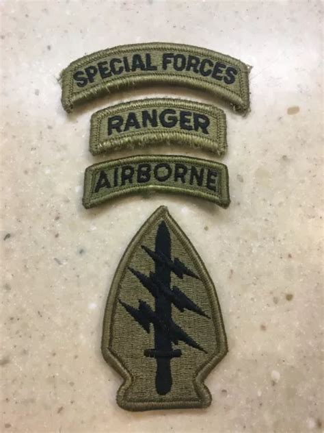 Army Special Forces Command Ocp Ssi Patch W Airborne Ranger And Sf Tab