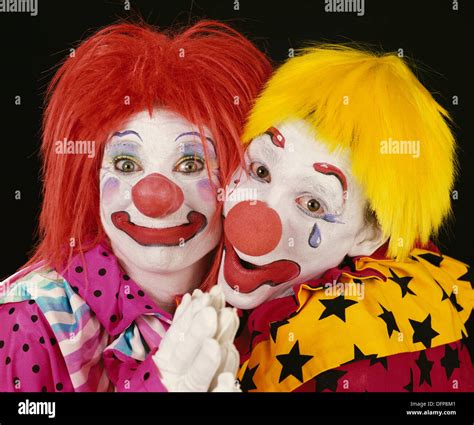 clown couple lithographs prints