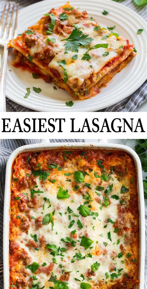 Easy Lasgana This Is Truly The Easiest Lasagna Recipe Youll Ever