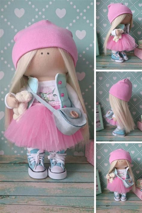 Tilda Doll Rag Doll Handmade Doll Nursery Doll Muñecas Pink Etsy