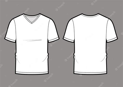 Premium Vector Mens White V Neck T Shirt Design Templates Front Back Views Vector
