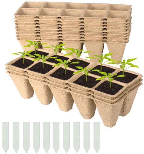 Buy Cymax 12 Pack Peat Biodegradable Pots Seed Starter Trays120 Cells