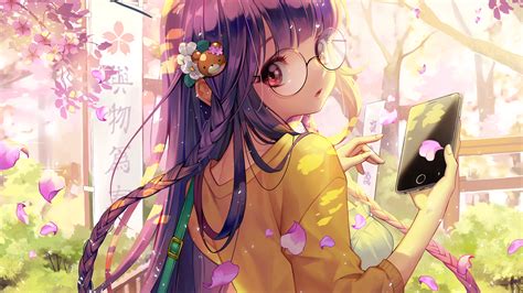 Anime Girl Glasses Wallpapers Wallpaper Cave