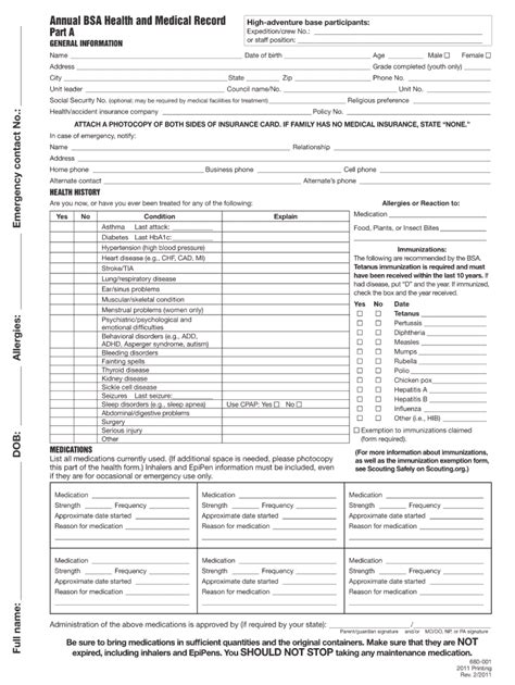 Cub Scout Medical Form A B Fill Out And Sign Printable Pdf Template