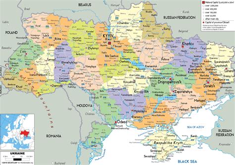 Mapa Ukrajiny A Okolí Online Ke Stažení