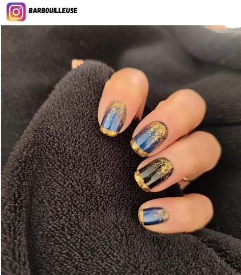 49 Blue And Gold Nail Designs For 2024 Nerd About Town