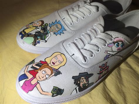 Rick And Morty Hand Painted Total Rickall Shoes Wip Shoes Rick And