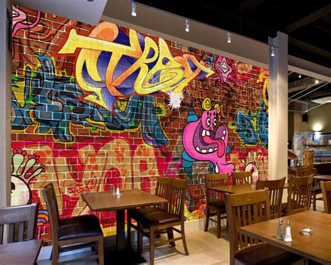 Cool graffiti wall living room design stuff to try in 2019. Beibehang 3D Wallpaper Home Decoration Graffiti Brick Wall ...